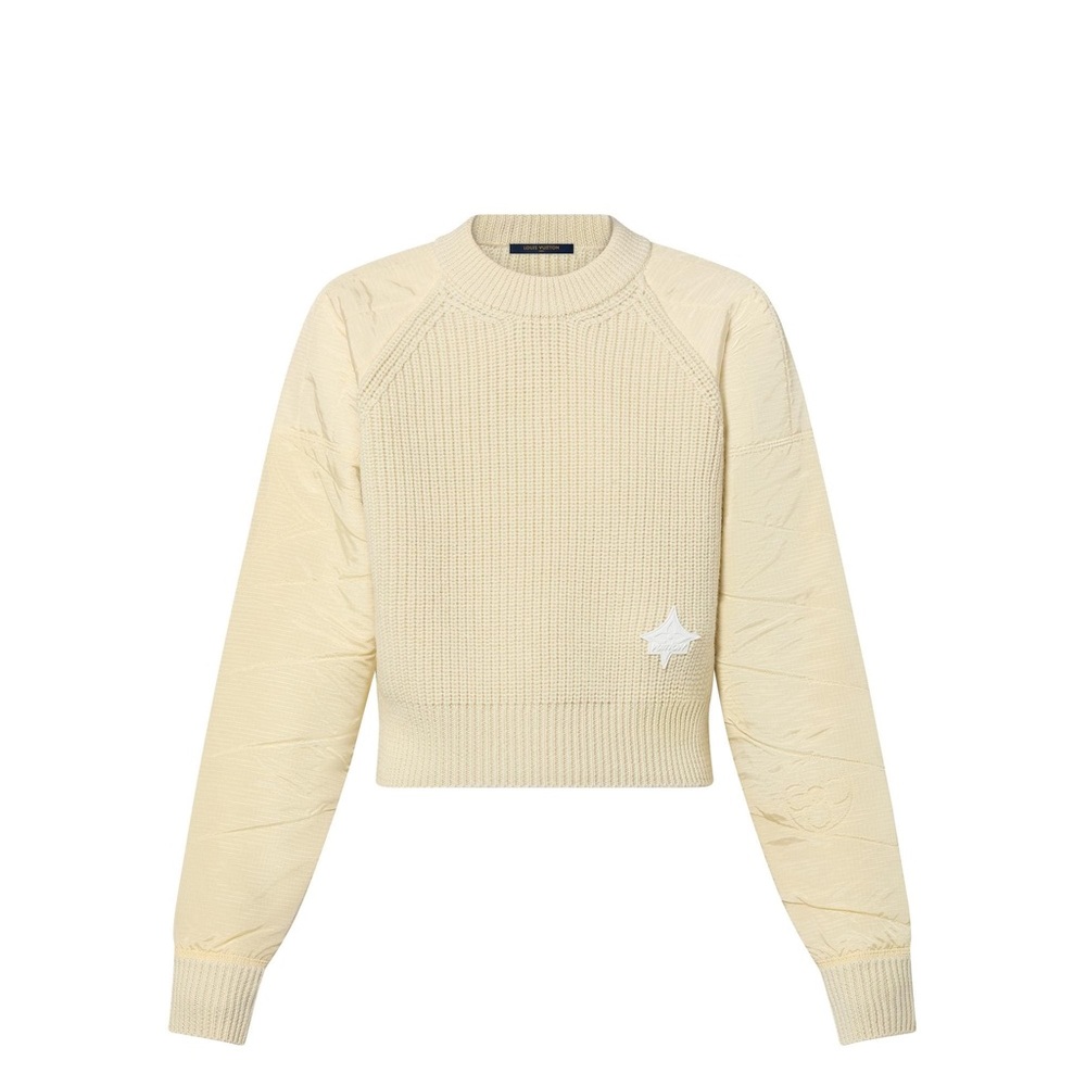 LOUIS VUITTON $2630 NWT MIXED MATERIAL- NYLON SLEEVE KNIT PULLOVER